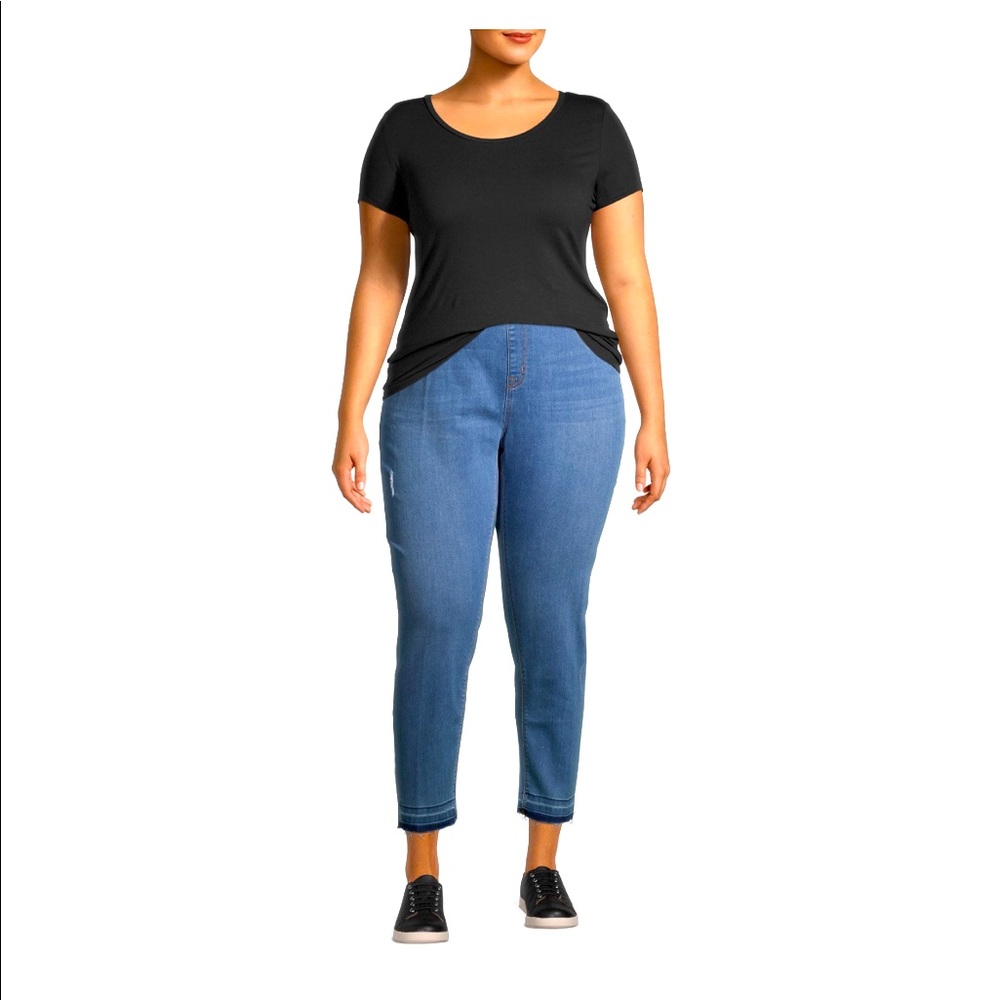 Terra & Sky Women Plus Size Jean Skinny Mid Rise